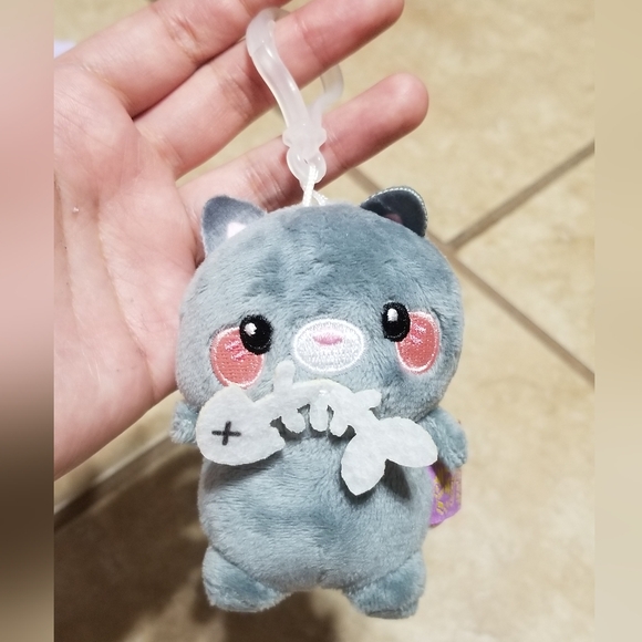 Honeymaru Trash Bandits Blind Box Series: Cat With Fish Bone Bag Charm Plush